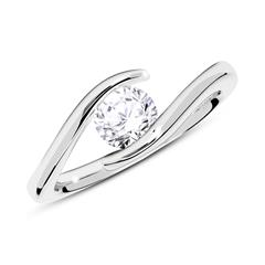 14 karaat witgouden verlovingsring met Diamant 0.50 ct.