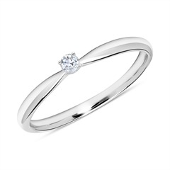 Verlovingsring in 14k witgoud met Diamant 0.05 ct.