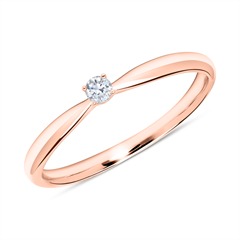 18k roségouden verlovingsring met Diamant 0.05 ct.