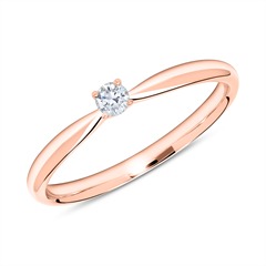 14k rosegouden verlovingsring met Diamant 0.10 ct.