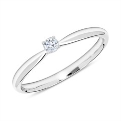 18k witgouden verlovingsring met Diamant 0.10 ct.