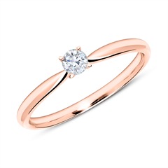 14 karaat roségouden verlovingsring met Diamant 0.15 ct.