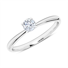 Ring in 14 karaat witgoud met Diamant 0,25 ct.