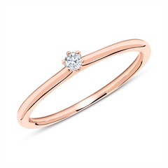 14k rosegouden verlovingsring met Diamant 0.05 ct.