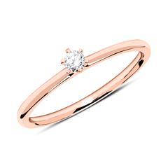 14k roségouden verlovingsring met Diamant 0.10 ct.