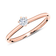 14 karaat roségouden verlovingsring met Diamant 0.15 ct.