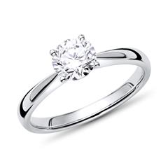 Solitaire ring in 18 karaat witgoud met Diamant, 0.40 ct.