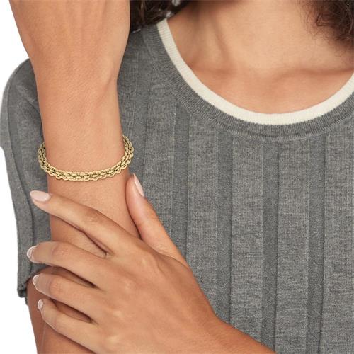 7613272545808 - Armband TOMMY HILFIGER Schmuck Edelstahl Armschmuck Ankerkette INTERTWINE CIRCLES Armbänder Gr Edelstahl gelb (gelbgoldfarben) Damen Trachtenmode