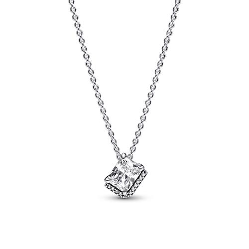 Ladies' Necklace In 925 Sterling Silver With Zirconia Stones