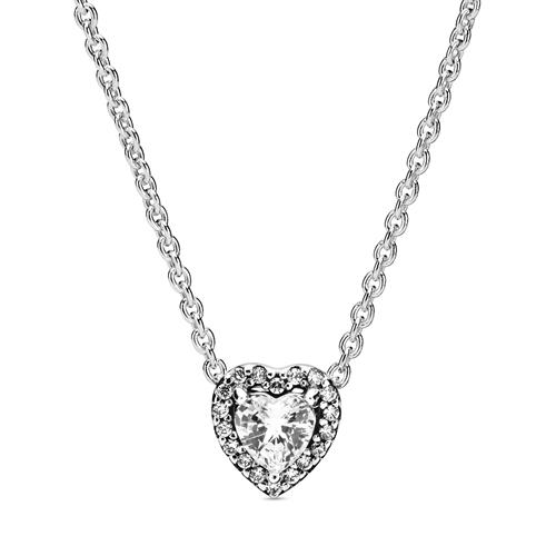 Artikel klicken und genauer betrachten! - Halskette Herz aus Sterlingsilber mit Zirkonia | im Online Shop kaufen