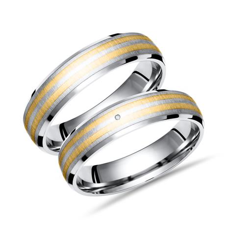 Adisaer Partnerring Silber Titan Eheringe Ring 6mm Breit 18K Vergoldet Damen Herren Zirkonia Silber Partnerring 1 St Ring
