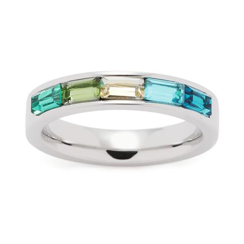 Grafica stainless steel Ladies ring with glass stones