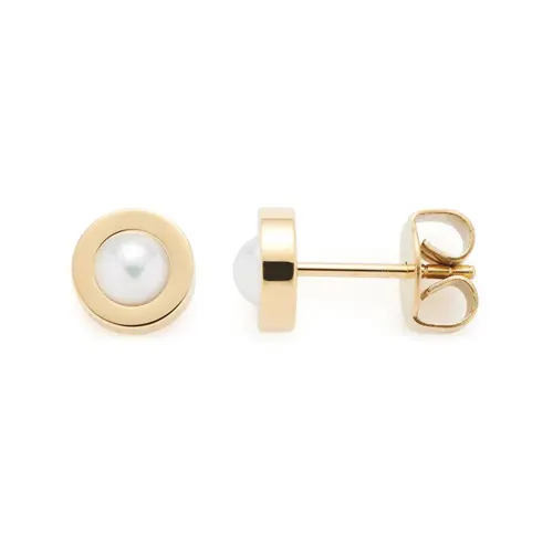 Isa Summer Ohrstecker aus Edelstahl mit Perle, IP Gold