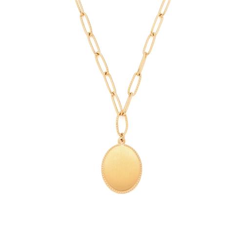 Marella necklace with engraved pendant, stainless steel, gold