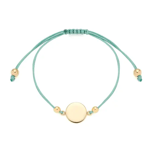Engraving bracelet Mila in stainless steel, IP gold, textile, mint