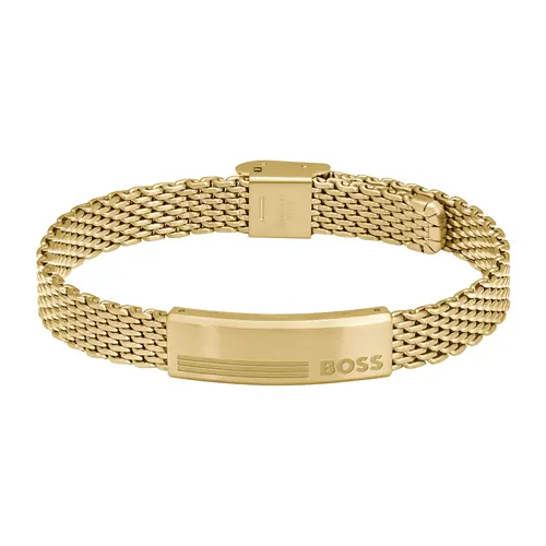 Men's engraved bracelet Alen in gold-plated stainless steel