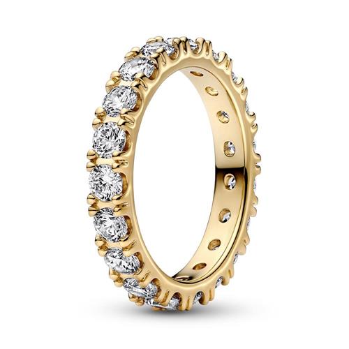 Anillo de eternidad para mujer, color oro con circonita cúbica