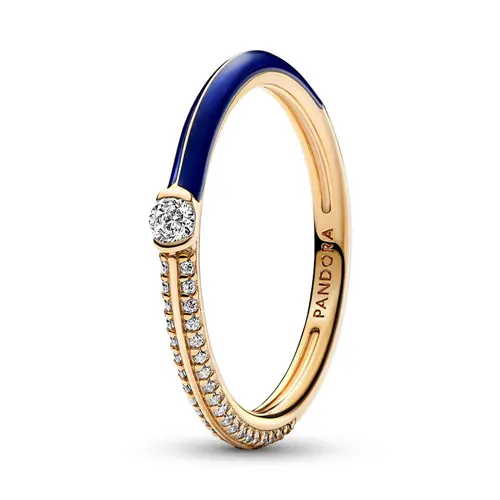 ME ring for ladies, blue and gold