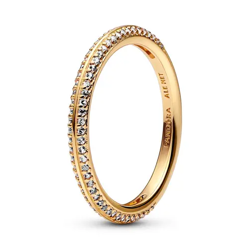 Gold-plated ME ring for ladies in 925 silver with zirconia
