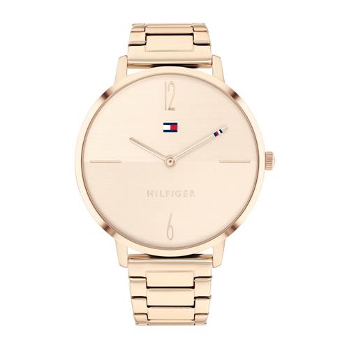 Armbanduhr für Damen aus Edelstahl, rosévergoldet