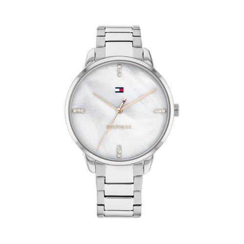 Ladies dress watch in stainless steel with mother-of-pearl