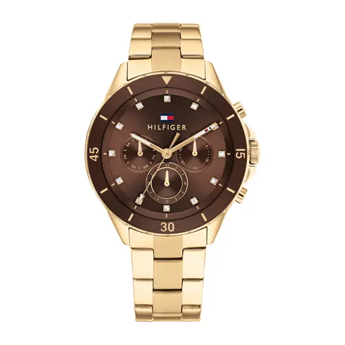 Ladies' multifunction watch Mellie in stainless steel, IP gold