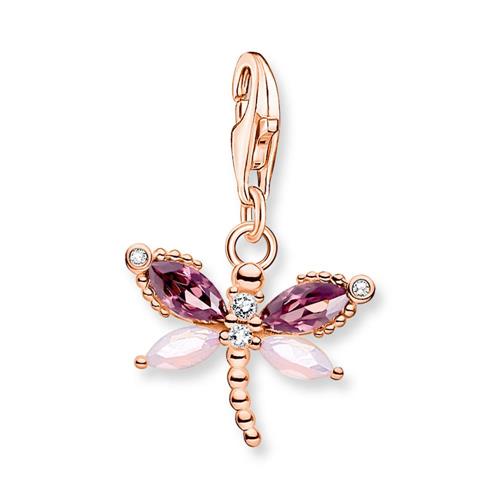 Colgante libélula de plata 925 chapada en oro rosa