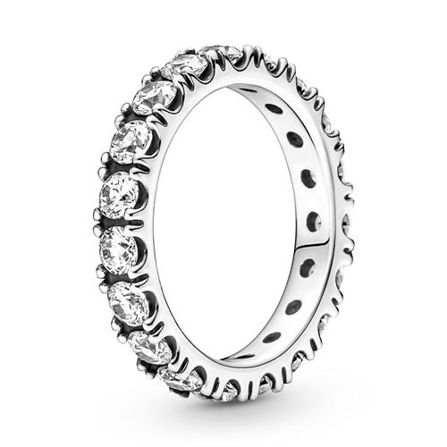 Eternity ring for women in sterling silver with cubic zirconia