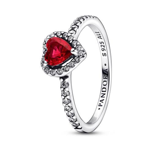 Heart ring for ladies in sterling silver with crystal