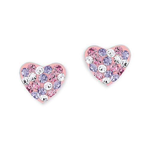 Heart ear studs for girls in sterling silver