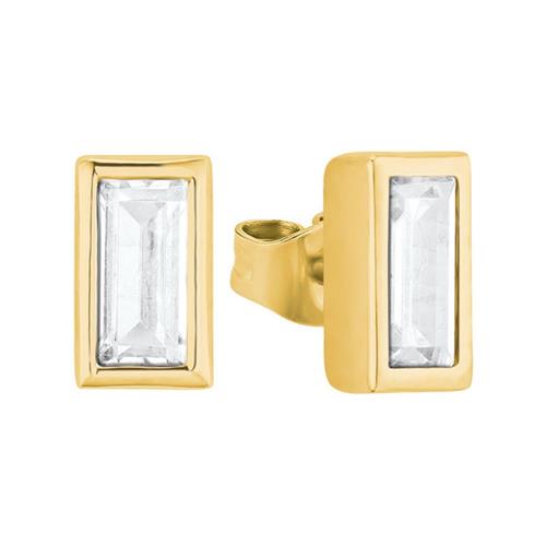 Stud earrings in gold-plated 925 sterling silver with zirconia