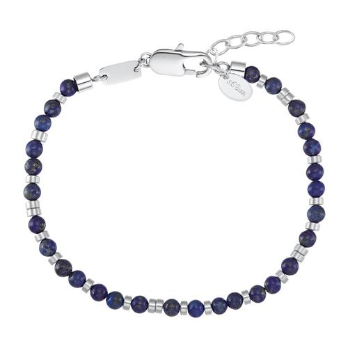 Men's stainless steel bracelet with lapis lazuli