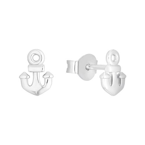 Anchor stud earrings for children in sterling silver