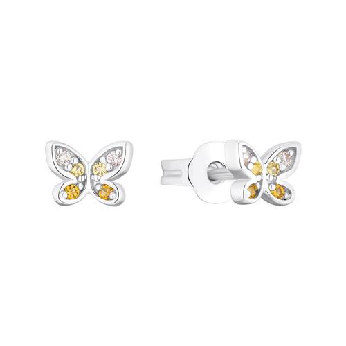 Butterfly stud earrings for children in 925 sterling silver