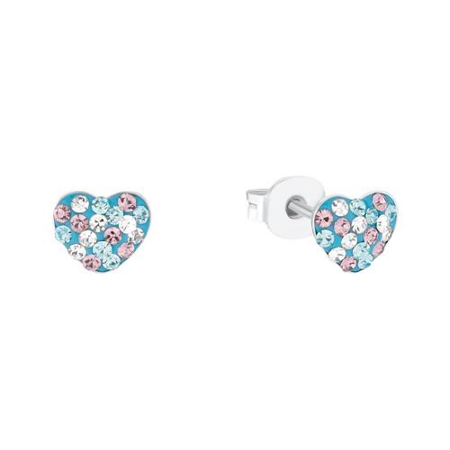 Pendientes en forma de corazón de plata 925 para niños