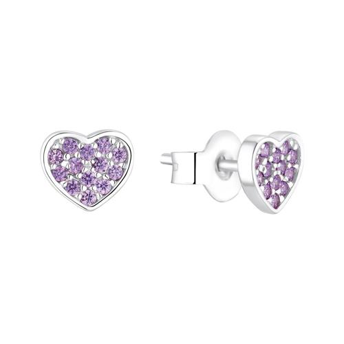 Children's stud earrings hearts in sterling silver