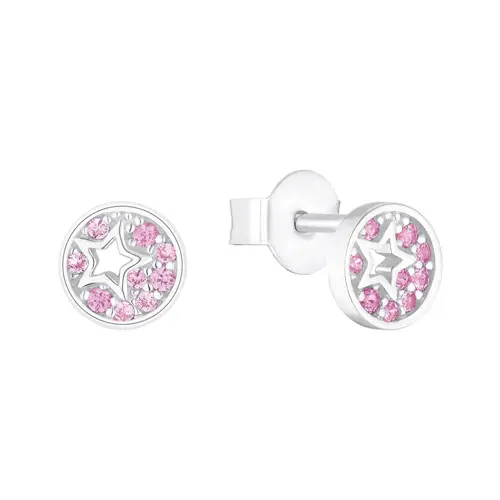 Sterling silver ear studs for girls with stars