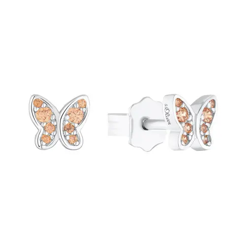 Girls ear studs butterflies in 925 sterling silver