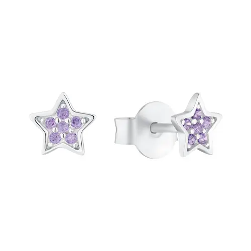 925 sterling silver star stud earrings for girls, zirconia