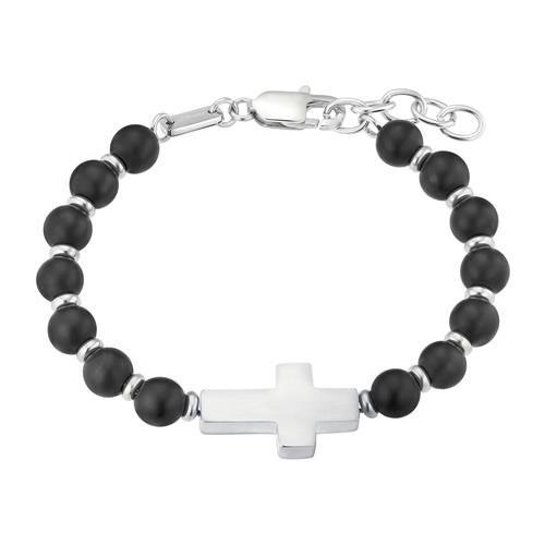Achat-Armband für Herren mit gravierbarem Kreuz