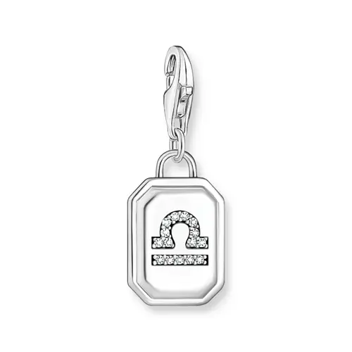 Libra charm pendant in sterling silver with zirconia