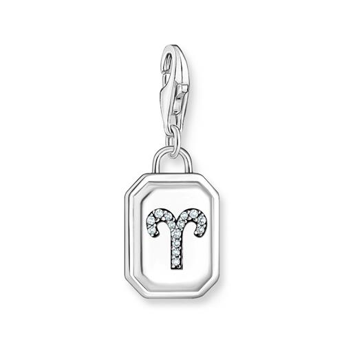 Charm pendant Aries in 925 Sterling silver with zirconia