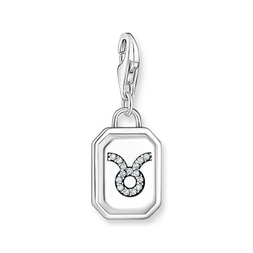 Taurus charm pendant in 925 Sterling silver with zirconia