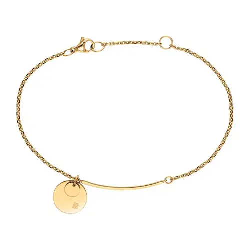 Engraving bracelet dressed up in gold-plated stainless steel