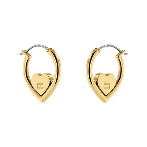 Hearts family ladies creoles in gold-plated stainless steel