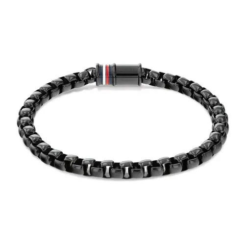 Dressed up bracelet for men in stainless steel, black