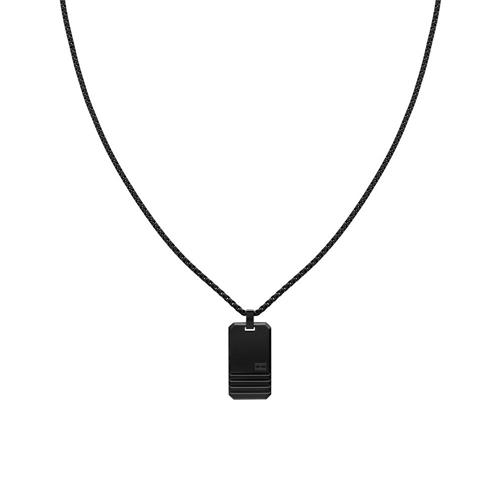 Iconic Dog Tag Gravurkette aus Edelstahl, IP Black