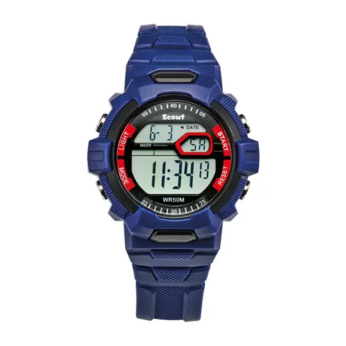 Reloj digital de plástico azul para niños