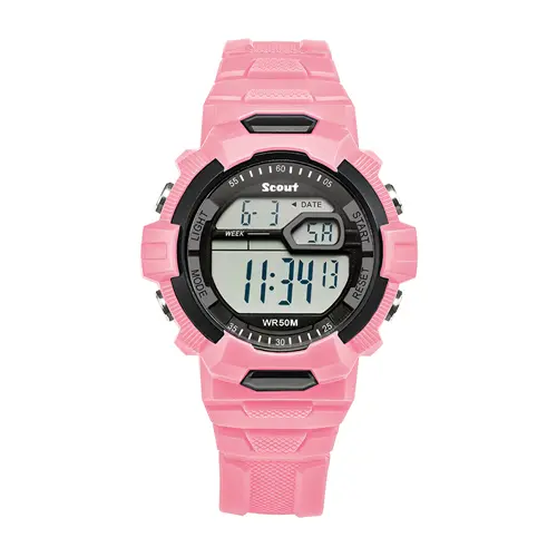 Pink-coloured children's watch with digital display