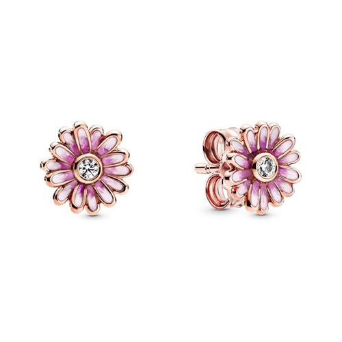 Rose earrings daisies with zirconia